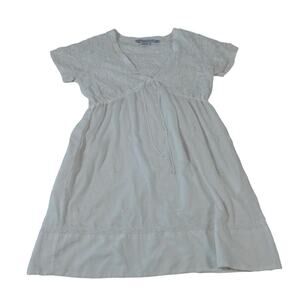 Gretchen Scott White Resort Embroidered Empire Waist Boho Dress Women’s Large